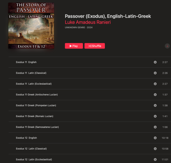 Passover (Exodus 11 & 12) English-Latin-Greek Trilingual Audiobook & Text (MAR. 2024 UPDATE: New audio files added with more variants of Lucian Pronunciation) Online Hot Sale