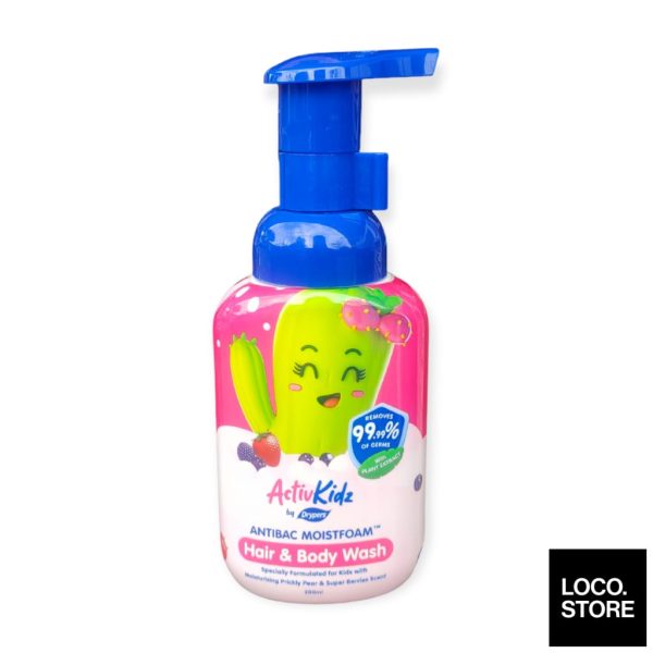 Drypers ActivKidz Antibac Moistfoam Hair and Body Wash Prickly Pear and Super Berries 200ml Sale