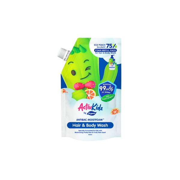 ActivKidz Drypers Anti Bacterial Hair & Body Wash Fruity Fresh 400ml Cheap