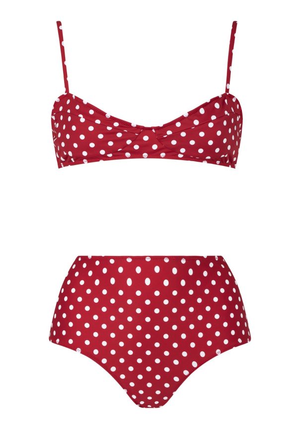 BAS DEUX PIÈCES RAVELLO Rouge pois blanc Discount