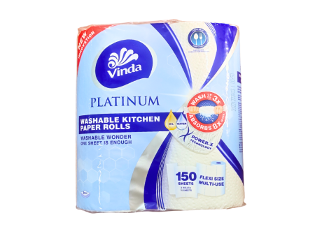 VINDA Platinum Washable Kitchen Rolls 2X75s on Sale