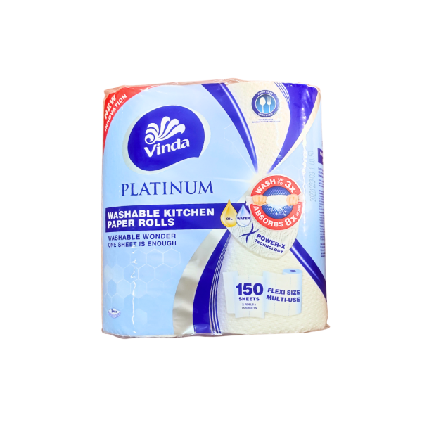 VINDA Platinum Washable Kitchen Rolls 2X75s on Sale