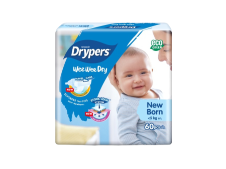 Drypers Wee Wee Dry NewBorn Jumbo 60s For Sale