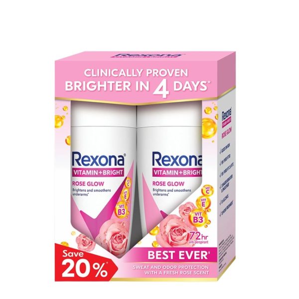 Rexona Deodorant Roll-On Women Rose Glow (Twin Pack) 45ml x 2 For Cheap