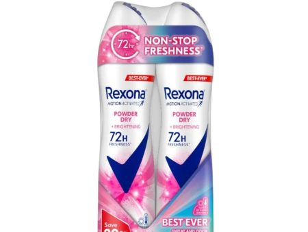 Rexona Spray Women - Powder Dry + Brightening (Twin) 135ml X 2 Online Hot Sale