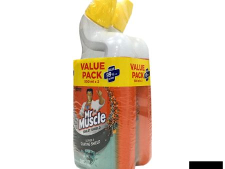 Mr Muscle Toilet Bowl Cleaner - Extra Power Toilet Shield (Twin pack) 500ml X 2 Discount