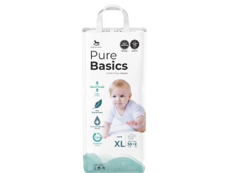 Applecrumby Purebasics Tape Diaper XL30+2 Cheap