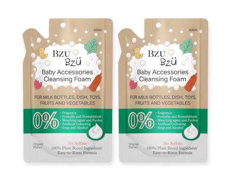 BzuBzu Baby Accessories Cleansing Foam Original 400ML Refill Twin Pack Online now