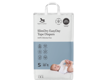 Applecrumby Slimdry Easyday Tape Diapers S46+6 Mega Discount