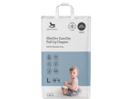 Applecrumby Slimdry Easyday Pull Up Diapers L38+8 Mega Supply