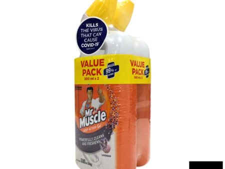 Mr Muscle Multipurpose Toilet & Bathroom Cleaner Lavender (Twin Pack) 500ml X 2 Online Hot Sale