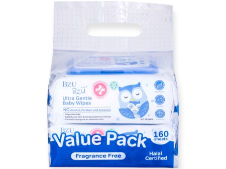 BzuBzu Ultra Gentle Baby Wipes 80 Wipes Value Pack Hot on Sale