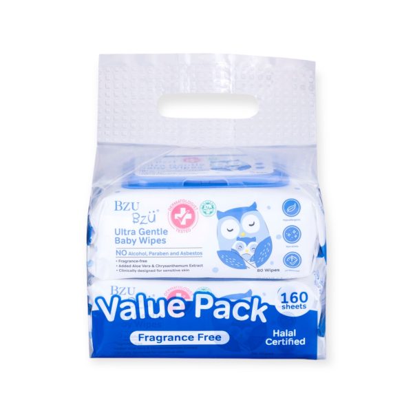 BzuBzu Ultra Gentle Baby Wipes 80 Wipes Value Pack Hot on Sale