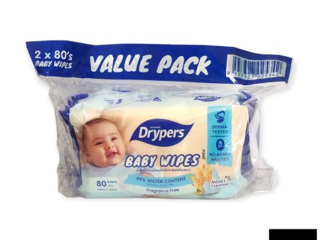 Drypers Baby Wipes Oat Fragrance Free Twin Pack 2x80s Online Hot Sale