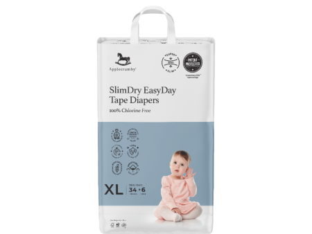 Applecrumby Slimdry Easyday Tape Diapers XL34+6 Mega Hot on Sale