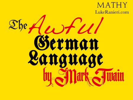 Mark Twain, The Awful German Language — a comic essay Fashion