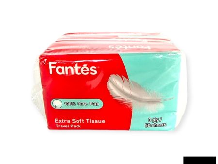 Fantes Extra Soft Tissue Travel Pack 3ply 3 pack x 50 sheets For Cheap