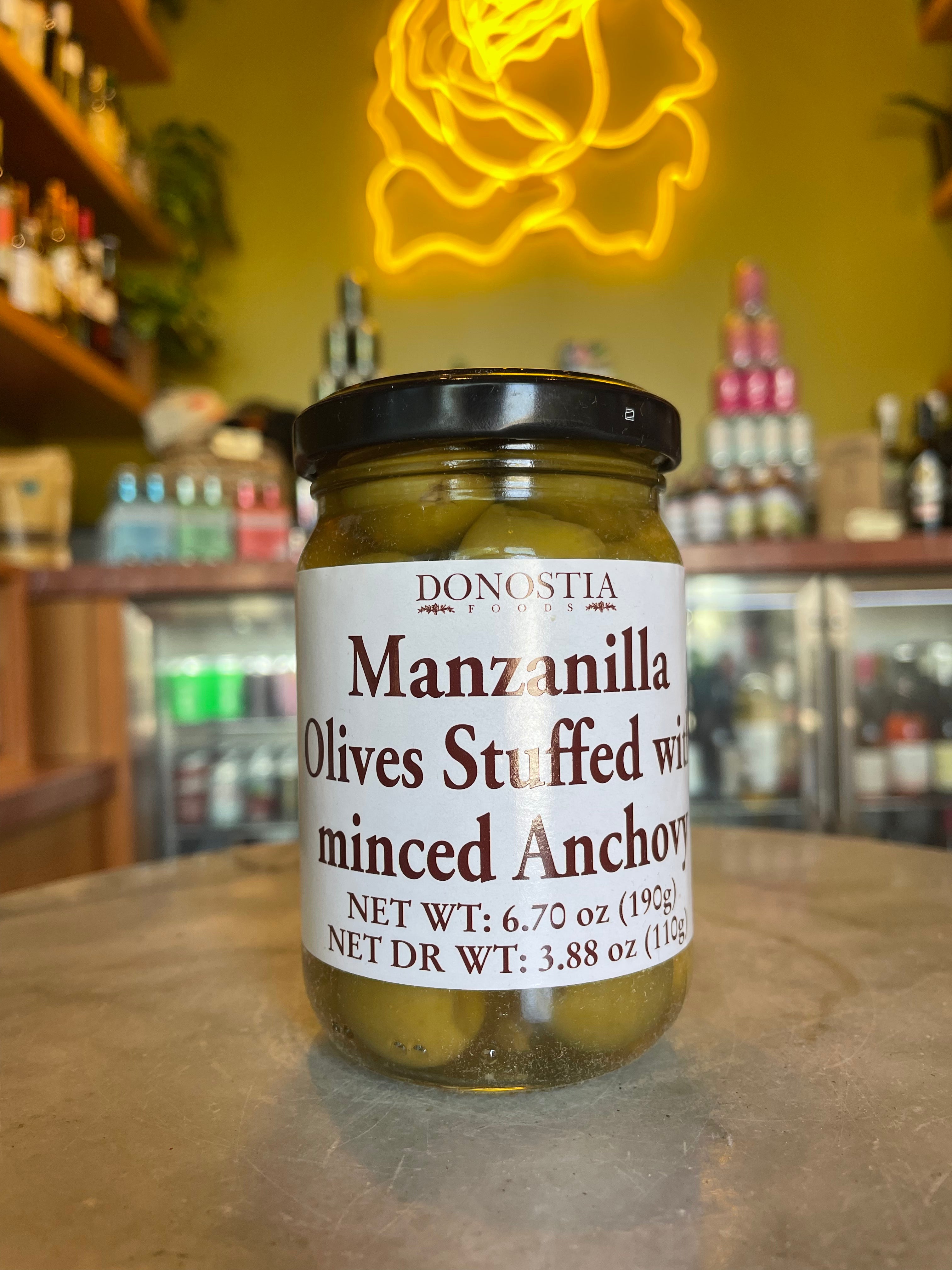 Donostia Manzanilla Olives Stuffed with Anchovy Supply