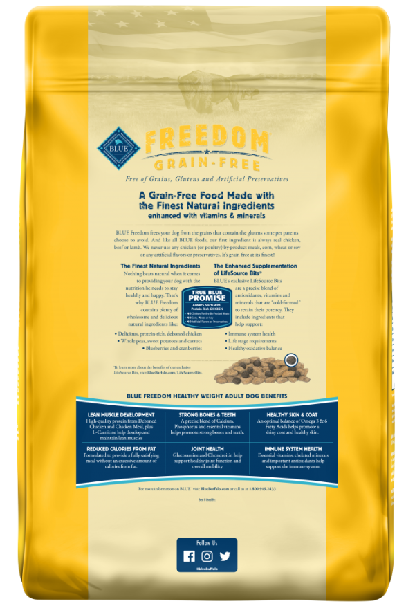 Blue Buffalo Freedom Adult Healthy Weight Chicken Recipe Dry Dog Food Discount