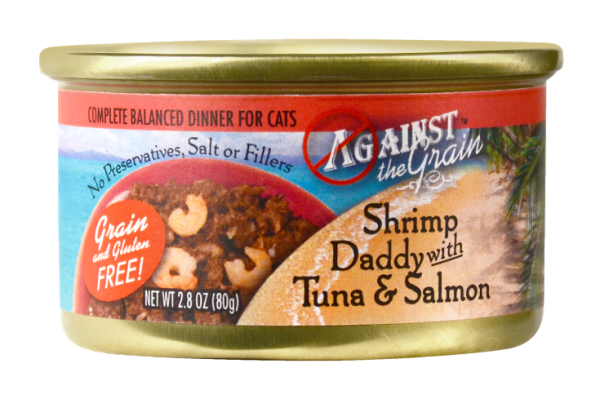 Against the Grain Shrimp Daddy with Tuna and Salmon Canned Cat Food For Cheap