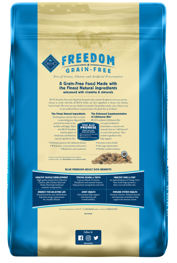 Blue Buffalo Freedom Grain Free Chicken Recipe Adult Dry Dog Food Cheap